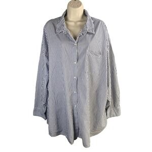 Old Navy The Boyfriend Shirt XXL Striped Button Down Relaxed Fit Preppy‎ Capsule